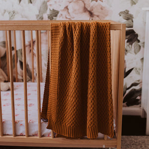 Couverture tricot caramel snuggle hunny / Liste Tifany